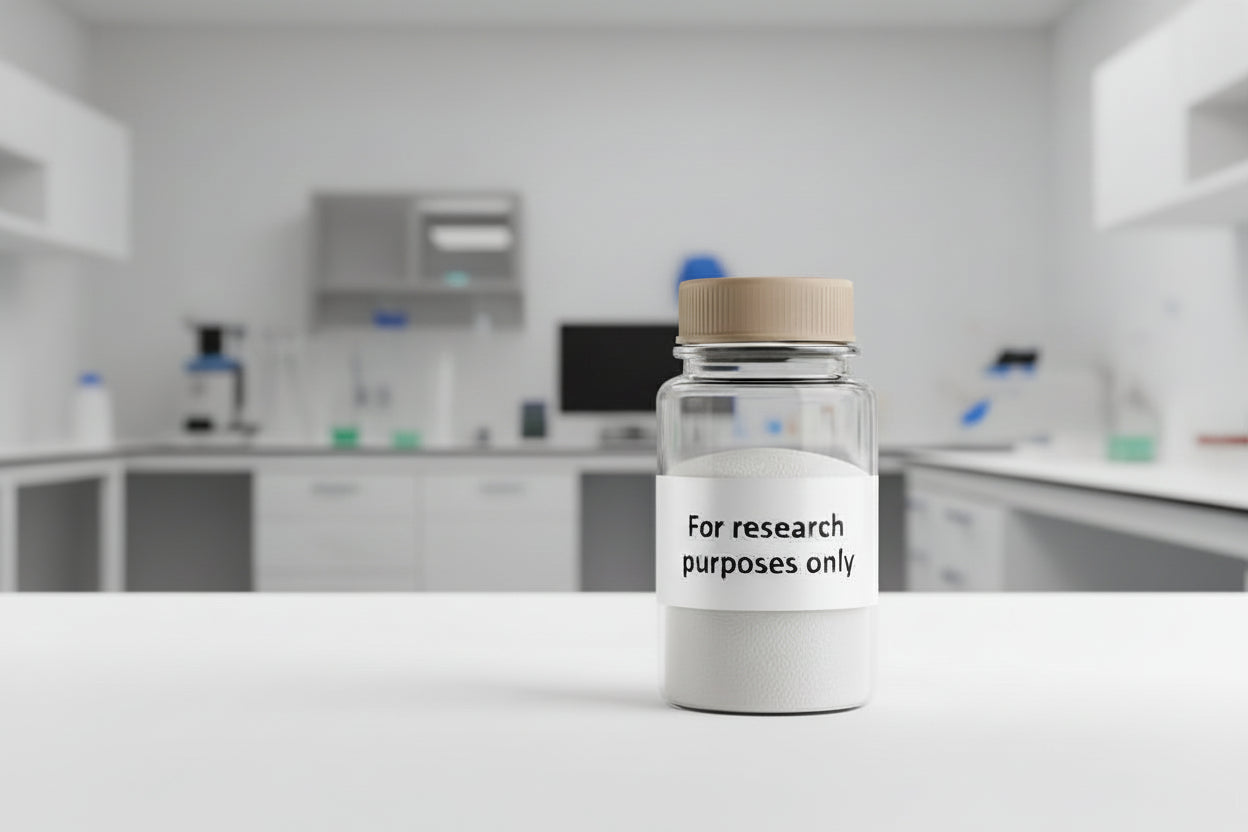 Two glass vials with labels on a white background